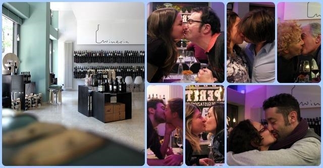 Wineria Milano paga con un bacio