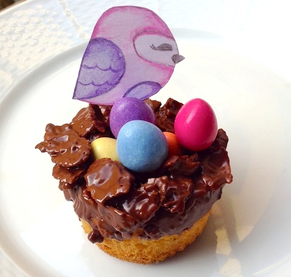 Ricetta di Pasqua nidi di cioccolato con muffin