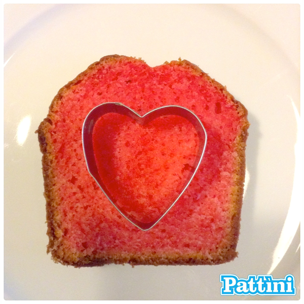 Plumcake rosso per San Valentino con Pattìni