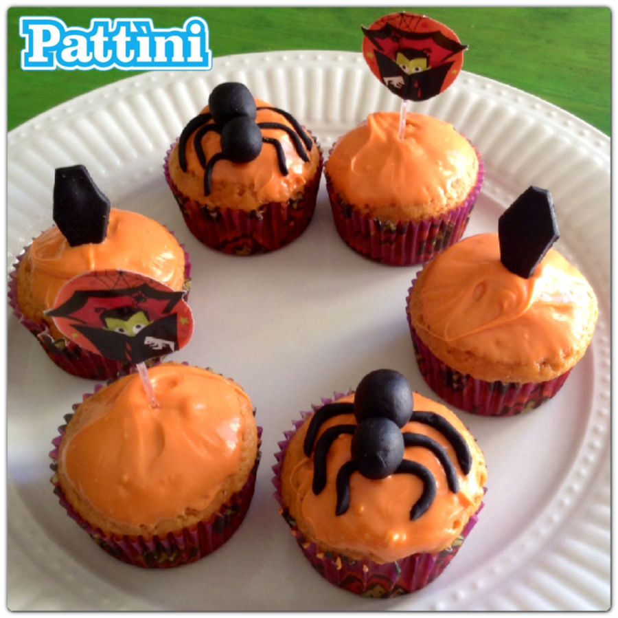 Cupcake per Halloween con zucca e cioccolato