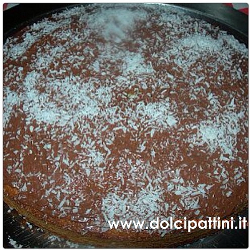 Torta al cocco con crema di cioccolato e nocciole