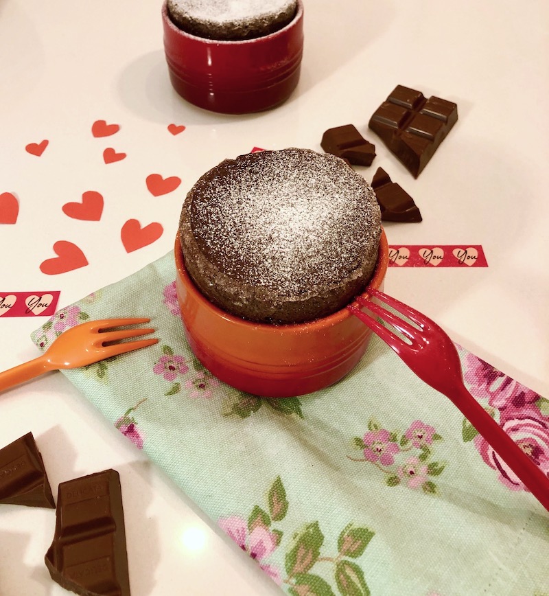 Soufflé al cioccolato per San Valentino