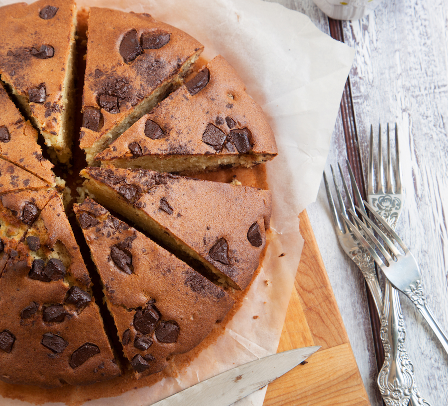 Torta con gocce di cioccolato