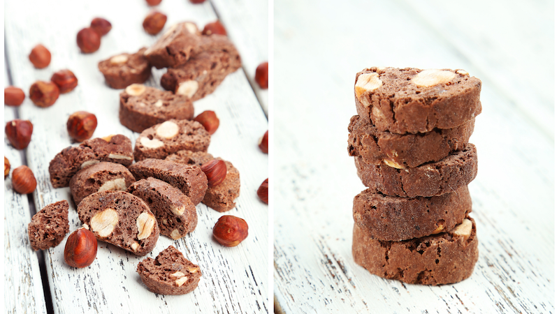 Cantucci per natale con cacao e nocciole